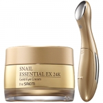 Крем для глаз с вибромассажером The Saem Snail Essential EX 24K Gold Eye Cream Set
