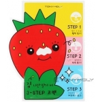 Набор патчей для удаления черных точек Tony Moly  Homeless Strawberry Seeds 3-step Nose Pack