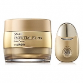 Крем для лица с вибромассажером The Saem Snail Essential 24K Gold Cream Set