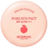 Солнцезащитная пудра с экстрактом персика Skinfood Peach Cotton Pore Sun Pact SPF42 PA+++