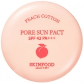 Солнцезащитная пудра с экстрактом персика Skinfood Peach Cotton Pore Sun Pact SPF42 PA+++
