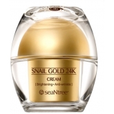 Крем для лица с 24к золотом и экстрактом улитки Seantree Snail Gold 24K Cream