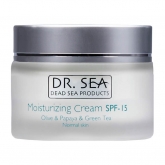 Крем с маслом оливы, экстрактом папайи и зеленого чая Dr.Sea Moisturizing Cream Normal Skin SPF-15