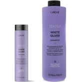 Тонирующий шампунь для нейтрализации желтого оттенка Lakme White Silver Toning Shampoo