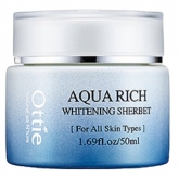 Осветляющий крем-щербет для лица Ottie Aqua Rich Whitening Sherbet