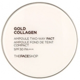 Компактная пудра с коллагеном The Face Shop Gold Collagen Ampoule Two-way Pact