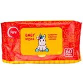 Очищающие влажные салфетки для детей без спирта Pure Baby Wipes