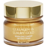 Омолаживающий крем для лица с коллагеном и коллоидным золотом 3W Clinic Collagen and Luxury Gold Cream