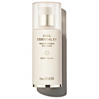 Антивозрастной солнцезащитный крем The Saem Snail Essential EX Wrinkle Solution Sun Cream SPF 50+ PA+++