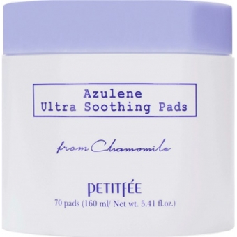 Успокаивающие подушечки для лица с азуленом Petitfee Azulene Ultra Soothing Pads