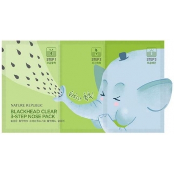 3-х ступенчатый набор очищающих полосок для носа Nature Republic Blackhead Clear 3 Step Nose Pack
