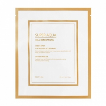 Антивозрастная  маска для лица Missha Super Aqua Cell Renew Snail Hydro Gel Mask