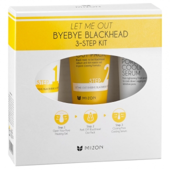 Набор для очищения пор Mizon Let Me Out ByeBye Blackhead 3-Step Kit