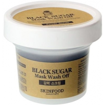 Маска-скраб с тростниковым сахаром Skinfood Black Sugar Mask Wash Off