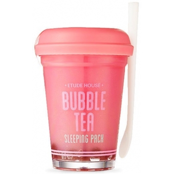 Маска с экстрактом клубники Etude House Bubble Tea Sleeping Pack Strawberry