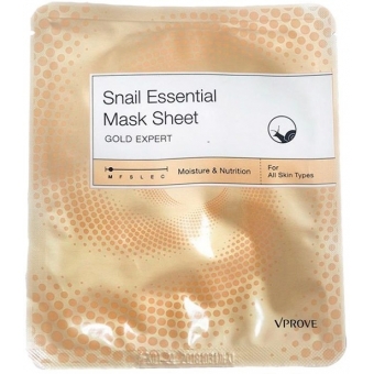 Тканевая маска с улиточной слизью Vprove Gold Expert Snail Essential Mask Sheet