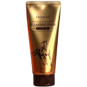 Очищающая пенка Deoproce Horse Oil Hyalurone Cleansing Foam