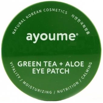 Гидрогелевые патчи для глаз с экстрактом зелёного чая и алое Ayoume Green Tea + Aloe Eye Patch