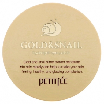 Гидрогелевые патчи для глаз Petitfee Hydro Gel Eye Patch Gold And Snail