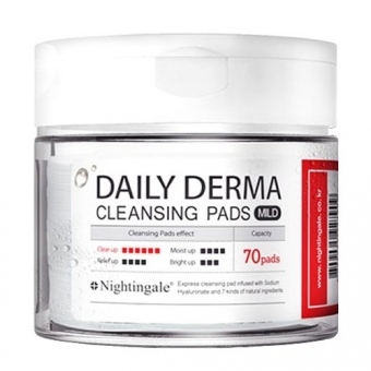 Тонизирующие глубокоочищающие мягкие салфетки Nightingale Daily Derma Cleansing Pads Mild