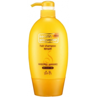 Шампунь с кератином для травмированных и окрашенных волос Flor de Man Keratin Silkprotein Hair Shampoo