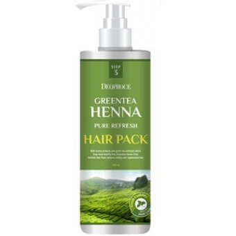 Освежающая маска для волос Deoproce Greentea Henna Pure Refresh Hair Pack