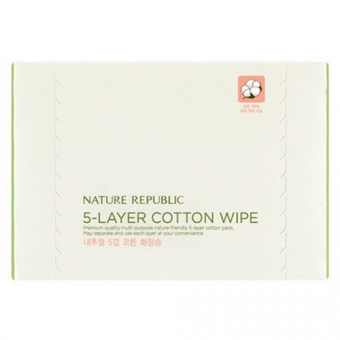 Пятислойные салфетки для очищения Nature Republic Beauty Tool Natural 5-layer Cotton Wipe