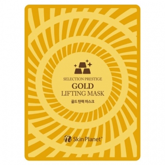 Тканевая лифтинг-маска с золотом, витаминами и гиалуроновой кислотой Mijin Cosmetics Skin Planet Selection Prestige Gold Lifting Mask