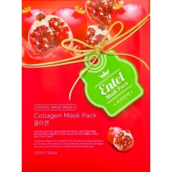 Маска тканевая для лица с вытяжкой граната и коллагеном Entel Pomegranate Collagen Mask Pack