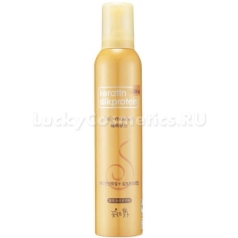 Мусс для укладки волос с протеинами шелка Flor de Man Keratin Silkprotein Hair Mousse