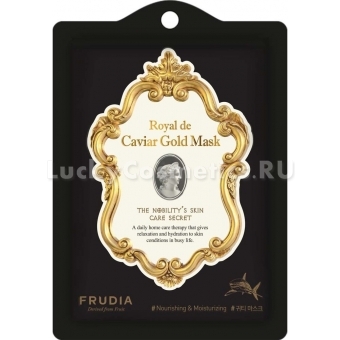 Тканевая лифтинг-маска с икрой, пептидами и скваленом Frudia Royal de Caviar Gold Mask