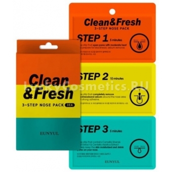 Набор очищающих патчей для носа Eunyul Clean and Fresh 3-Step Nose Pack