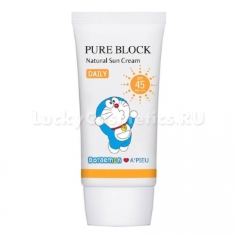 Солнцезащитный крем A'Pieu Pure Block Natural Daily Sun Cream Doraemon Edition SPF 45 PA+++