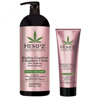 Шампунь растительный для сохранения цвета и блеска окрашенных волос Hempz Blushing Grapefruit And Raspberry Creme Shampoo