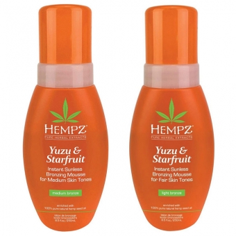 Мусс для тела с бронзантом темного оттенка Hempz Yuzu And Starfruit Instant Sunless Bronzing Mousse