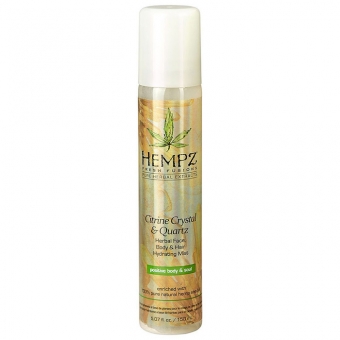 Спрей увлажняющий для лица, тела и волос с мерцающим эффектом Hempz Citrine Crystal And Quartz Herbal Face, Body And Hair Hydrating Mist