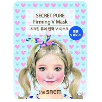 Укрепляющая маска для зоны подбородка The Saem Secret Pure Firming V Mask