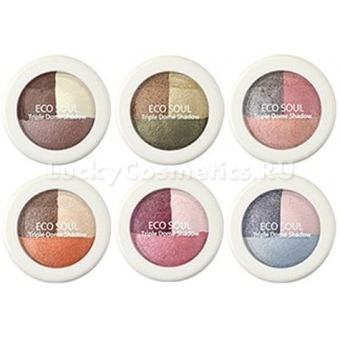 Тройные тени для век The Saem Eco Soul Triple Dome Shadow