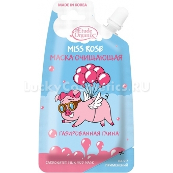 Очищающая пузырьковая маска с глиной Etude Organix Miss Rose Carbonated Pink Mud Mask