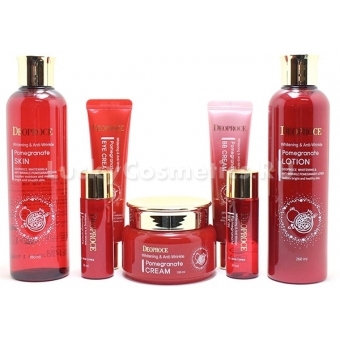 Набор антивозрастных средств с экстрактом граната Deoproce Whitening and Anti-Wrinkle Pomegranate 5 Set