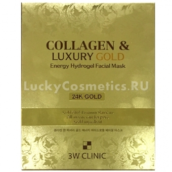 Гидрогелевая маска для лица с золотом и коллагеном 3W Clinic Collagen and Luxury Gold Energy Hydrogel Facial Mask
