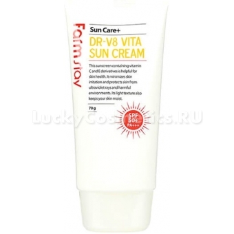 Солнцезащитный крем для лица с витаминами FarmStay DR-V8 Vita Sun Cream SPF 50+ PA+++