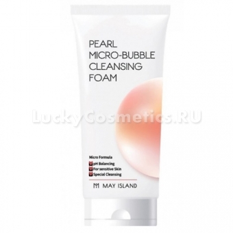 Пенка для умывания с жемчужной пудрой May Island Pearl Micro-Bubble Cleansing Foam