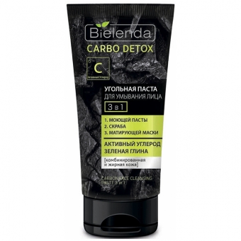 Паста для умывания лица 3 в 1 Bielenda Carbo Detox Paste