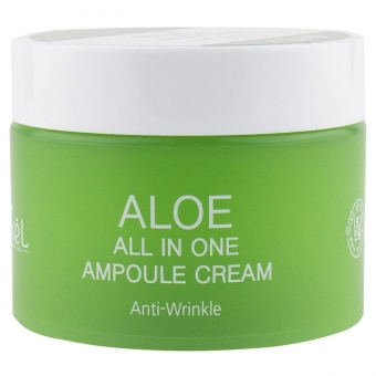 Ампульный крем для лица с экстрактом алоэ Ekel All In One Ampoule Cream Aloe 