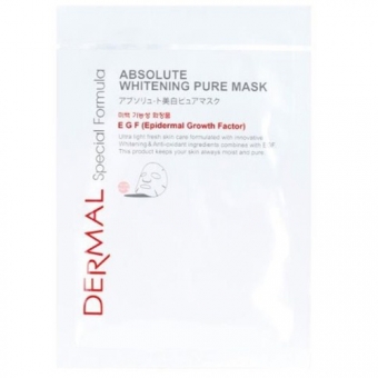 Маска для лица выравнивающая тон кожи Dermal Absolute Whitening Pure Mask