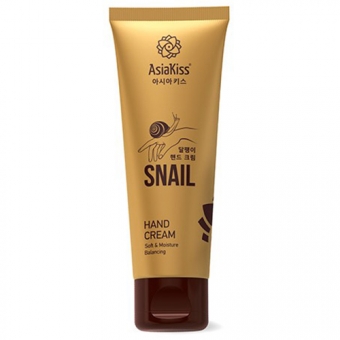 Крем для рук с экстрактом слизи улитки AsiaKiss Snail Hand Cream 