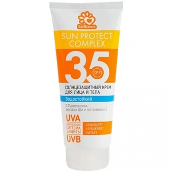 Солнцезащитный, водостойкий крем SolBianca Sun Protect Complex 35 SPF Cream