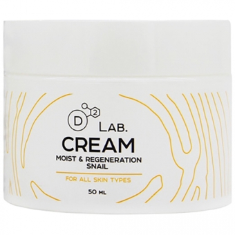 Крем для лица с муцином улитки D2 Lab Cream Moist And Regeneration Snail