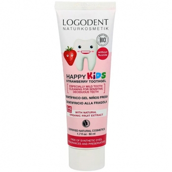 Детский зубной гель Logona Happy Kids Strawberry Toothgel